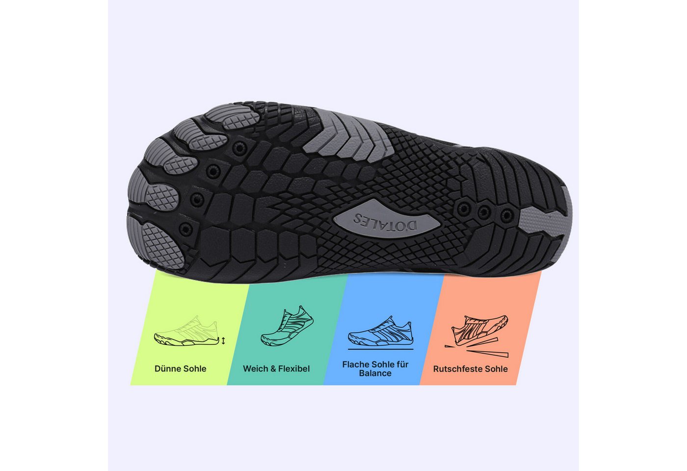 DOTALES Flowstep Barfußschuhe Damen & Herren, Flowstep Barfußschuhe Barfußschuh Das Original-Barfuß Sneaker, Minimalschuhe, Schnellverschluss – Bild 3 von 5