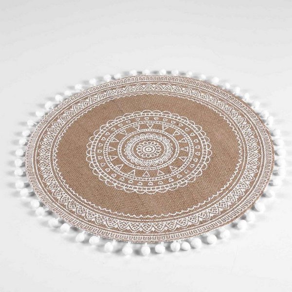 Douceur d'intérieur Dekomatte Platzmatte RENATA, Jute, mit Pompons, Ø 38 cm, Zubehör für Tischdekoration