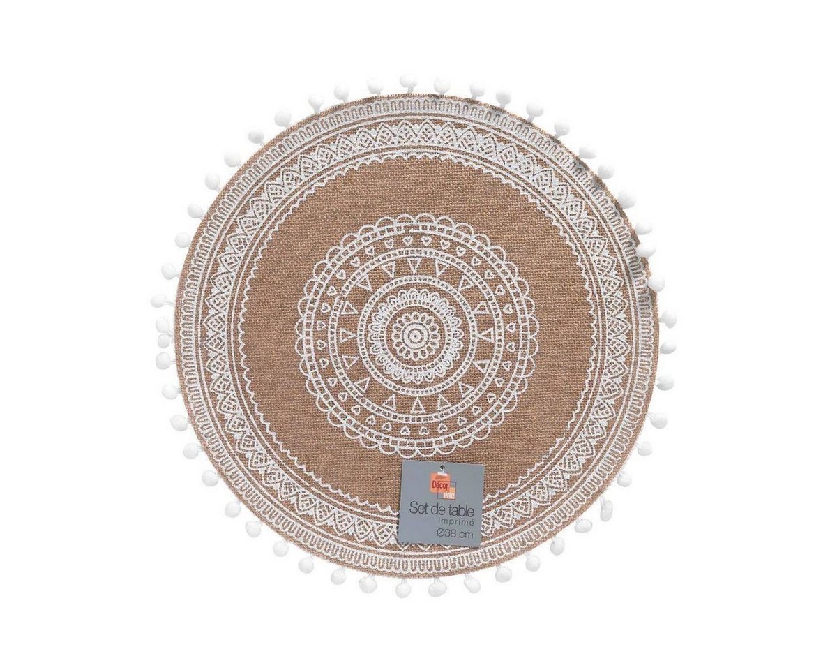 Douceur d'intérieur Dekomatte Platzmatte RENATA, Jute, mit Pompons, Ø 38 cm, Zubehör für Tischdekoration – Bild 3 von 3