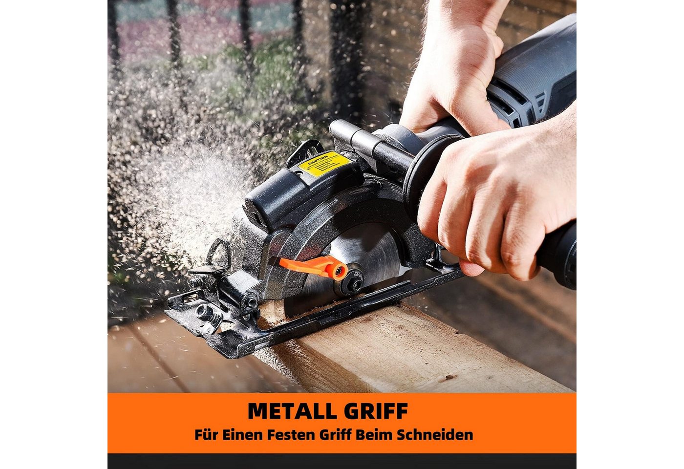 DOVAMAN Handkreissäge mit Laser, 710W 115mm, Metall-Zusatzgriff, 6 Sägeblätter, kabelgebunden – Bild 2 von 5