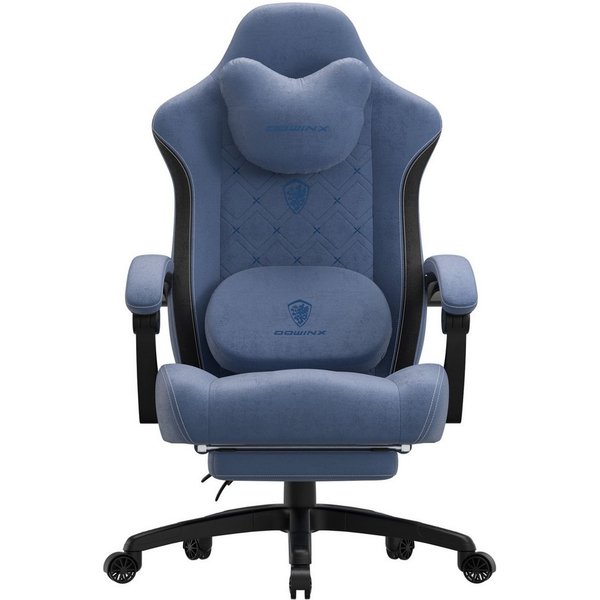 Dowinx Gaming-Stuhl Bürostuhl mit Beheizter Massage Lendenwirbelstütze (Packung), Gamer Stuhl Stoff mit Tasche Frühling Kissen und Fußstütze