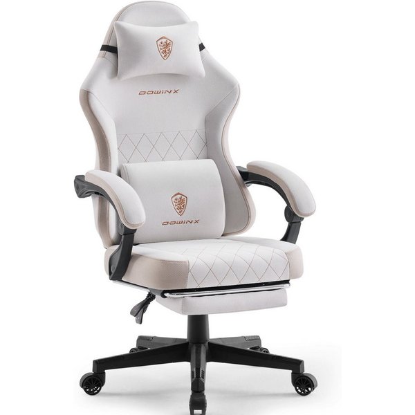 Dowinx Gaming-Stuhl Lendenwirbelstütze Bürostuhl mit Fußstütze für Erwachsene (Packung), Ergonomischer Gaming Sessel Groß und Hoch für Office Gaming 135KG