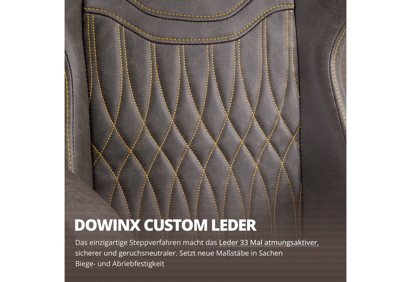 Dowinx Gaming-Stuhl mit Frühling Kissen,Racing Gamer Stuhl mit Massage Lendenwirbelstütze (Packung), Ergonomischer Gaming Sessel mit Fußstütze Bürostuhl PU Lede – Bild 4 von 5