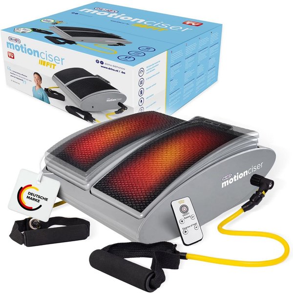 DR-HO'S Fußmassagegerät MotionCiser mit Wärmefunktion, Vibrationsfunktion und Fernbedienung, Set, mit Netzadapter, 2 Widerstandsbändern und LED-Anzeige, sanfte 