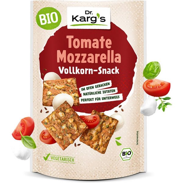 Dr. Kargs Knabberei, Dr. Kargs Bio Tomate Mozzarella Vollkorn Snack vegetarisch 110g