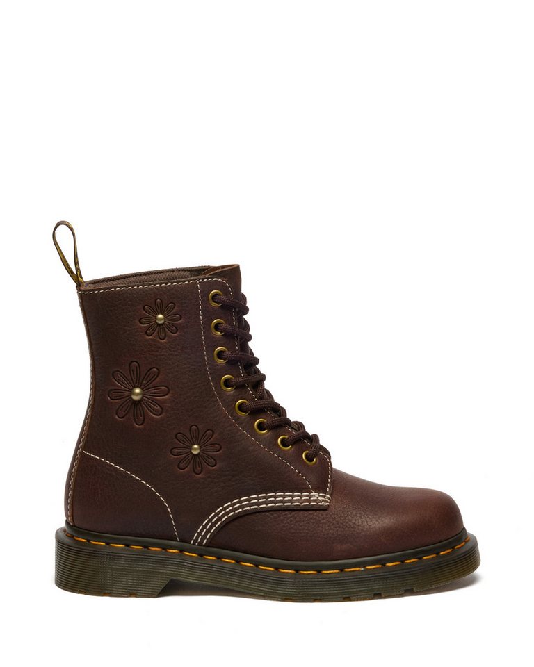 DR. MARTENS 1460 Pascal Flower Schnürboots, Blockabsatz, Stiefelette, 8-Eye Boots mit Flower Prägung – Bild 4 von 5