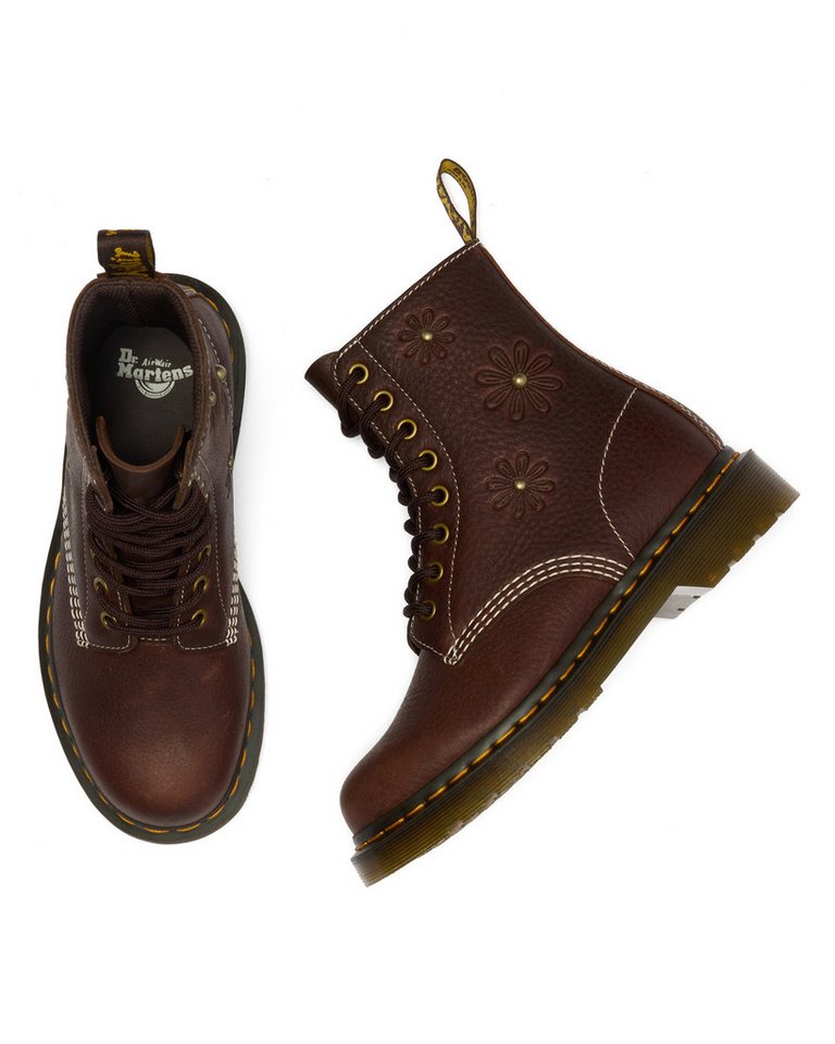DR. MARTENS 1460 Pascal Flower Schnürboots, Blockabsatz, Stiefelette, 8-Eye Boots mit Flower Prägung – Bild 5 von 5