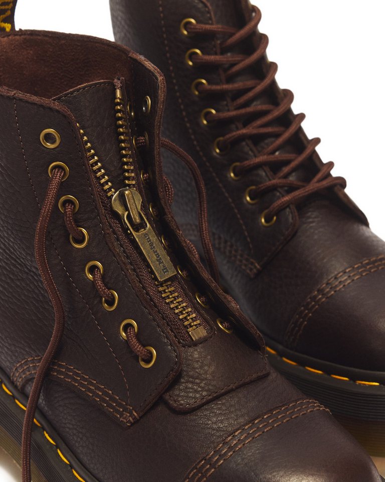 DR. MARTENS Sinclair Schnürboots Blockabsatz, Schnürstiefelette mit logobedruckter Anziehlasche – Bild 2 von 5