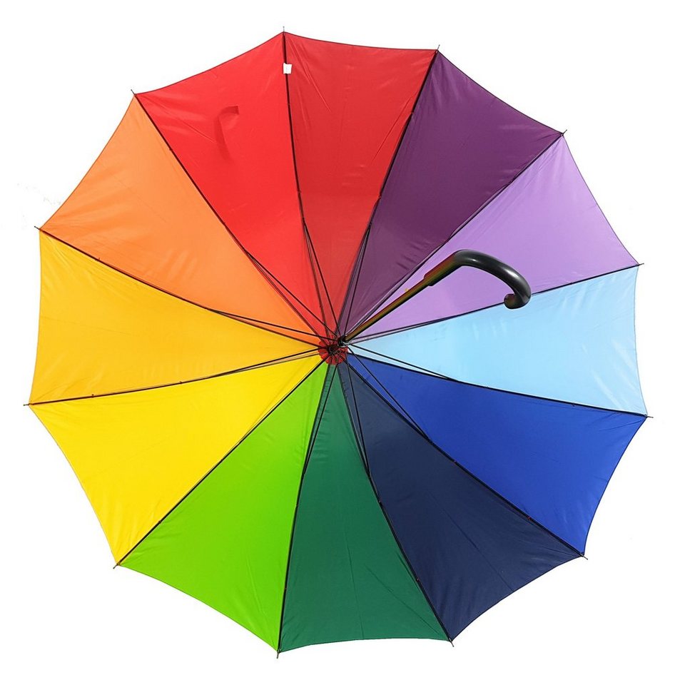 Dr. Neuser Stockregenschirm XXL Regenbogen Regenschirm Partnerschirm, mit extra großem 130cm Dach – Bild 2 von 5