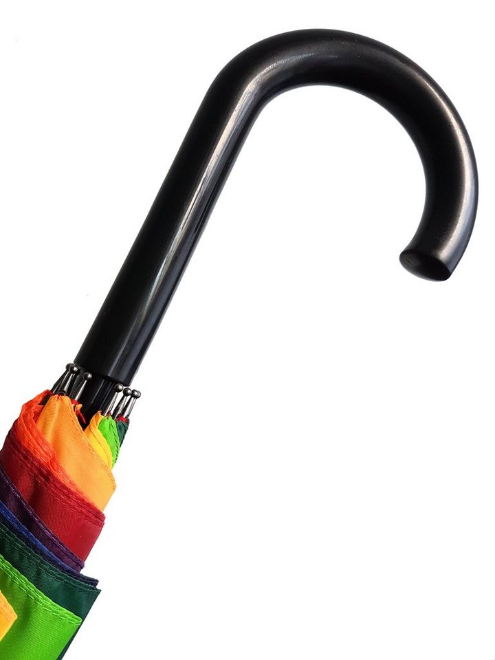 Dr. Neuser Stockregenschirm XXL Regenbogen Regenschirm Partnerschirm, mit extra großem 130cm Dach – Bild 4 von 5