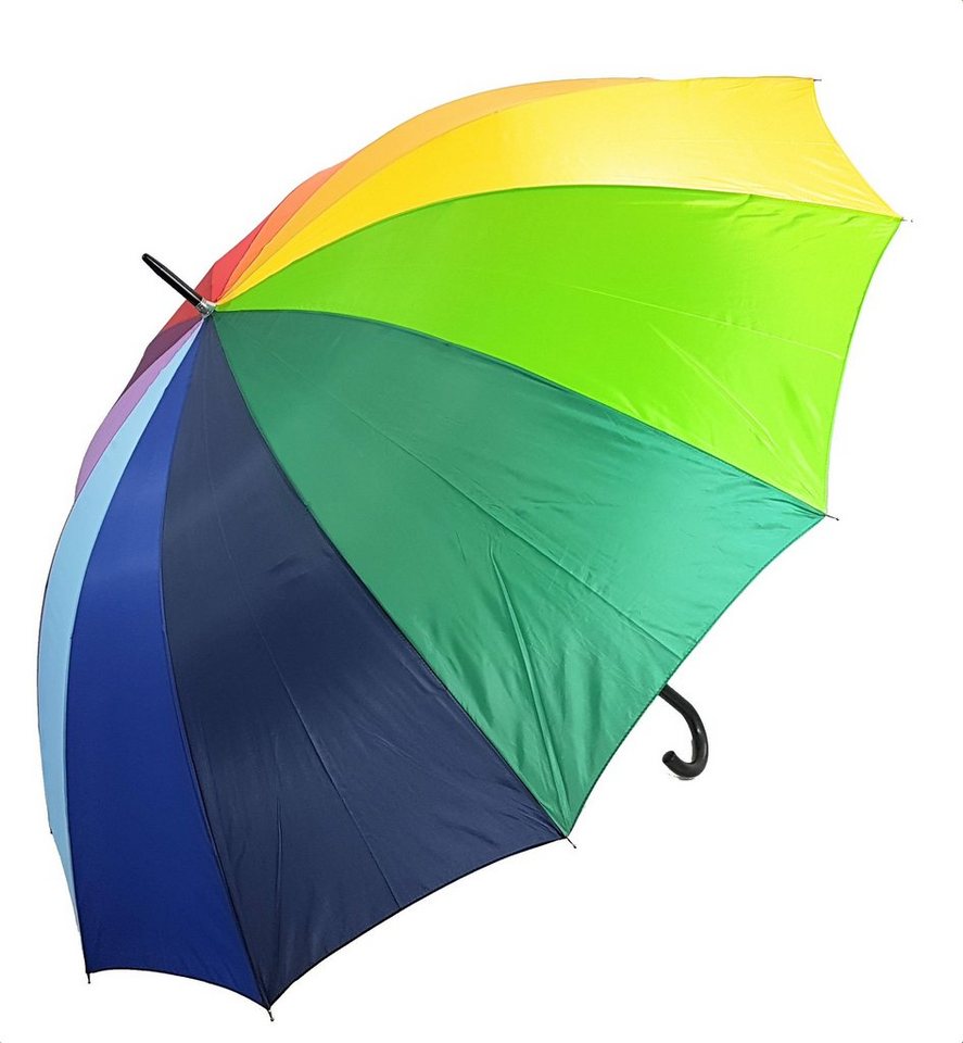 Dr. Neuser Stockregenschirm XXL Regenbogen Regenschirm Partnerschirm, mit extra großem 130cm Dach – Bild 5 von 5