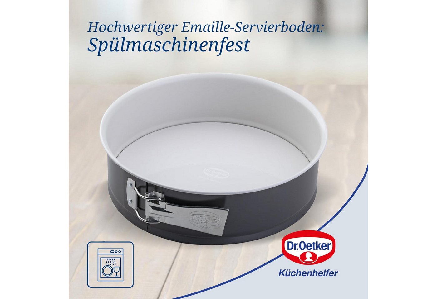 Dr. Oetker Küchenhelfer Backform Dr. Oetker Exclusive Springform Emaille Ø 26cm Backform Kratzfest 4520 – Bild 3 von 4