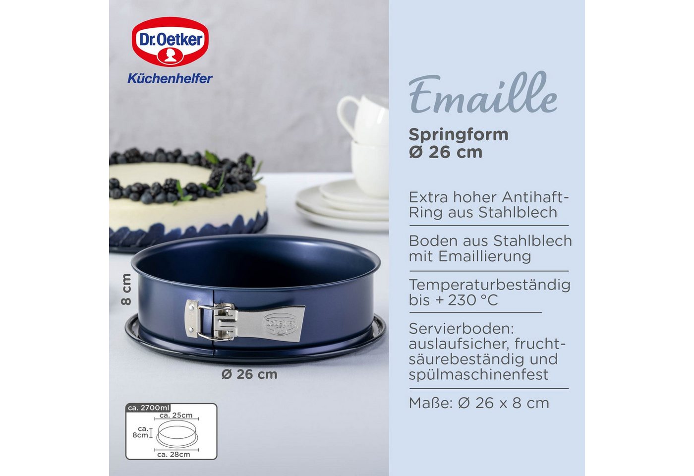 Dr. Oetker Küchenhelfer Backform Dr. Oetker Springform Back Liebe, ca. 26 cm – Bild 4 von 5