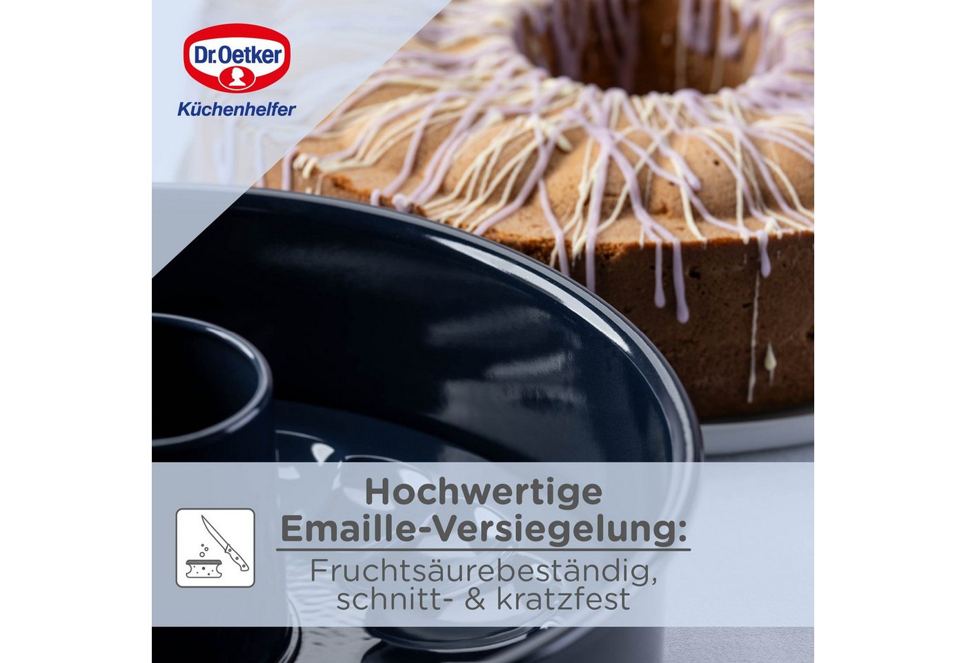 Dr. Oetker Küchenhelfer Garantieform Ø 28cm, mit Flach und Rohrboden, antihaftbeschichtet, aus Stahlblech – Bild 5 von 5
