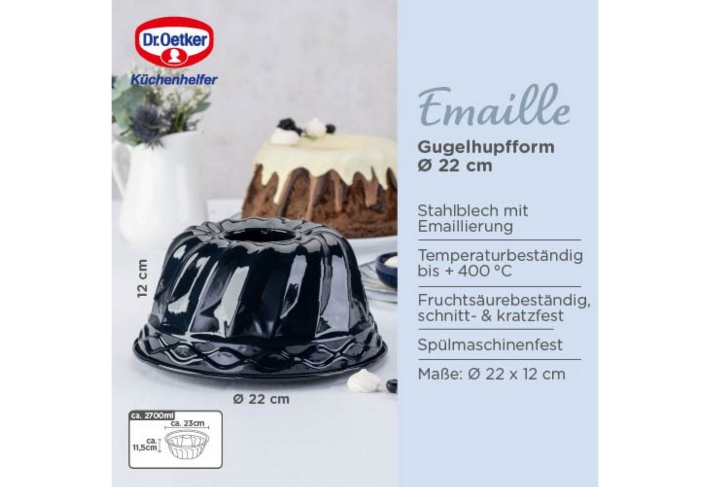 Dr. Oetker Küchenhelfer Gugelhupfform Gugelhupfform – Bild 4 von 5