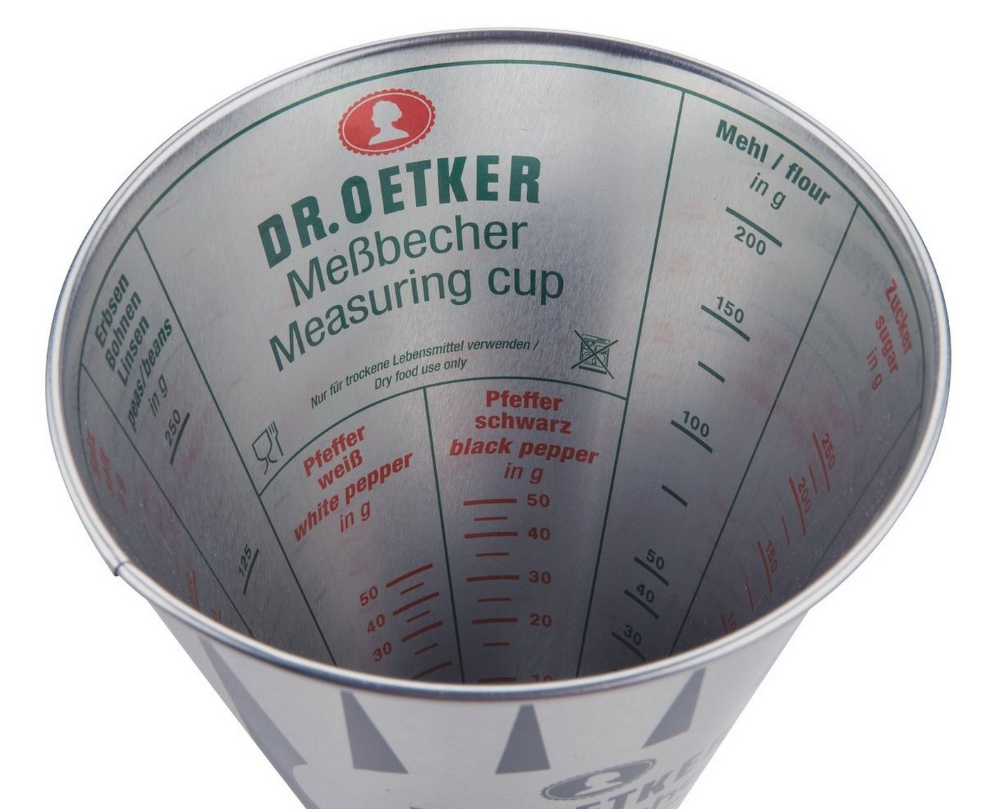 Dr. Oetker Küchenhelfer Messbecher Dr. Oetker - Messbecher Nostalgie 0,5 Liter Metall (4292) Retro – Bild 2 von 2