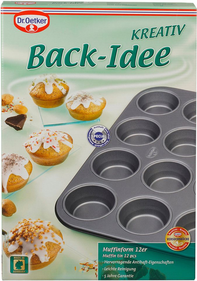 Dr. Oetker Küchenhelfer Muffinform Back-Idee, 12er Form, Muffinblech mit Antihaft-Beschichtung, ausgezeichnete Wärmeleitung, hitzebeständig bis 230°C – Bild 3 von 3