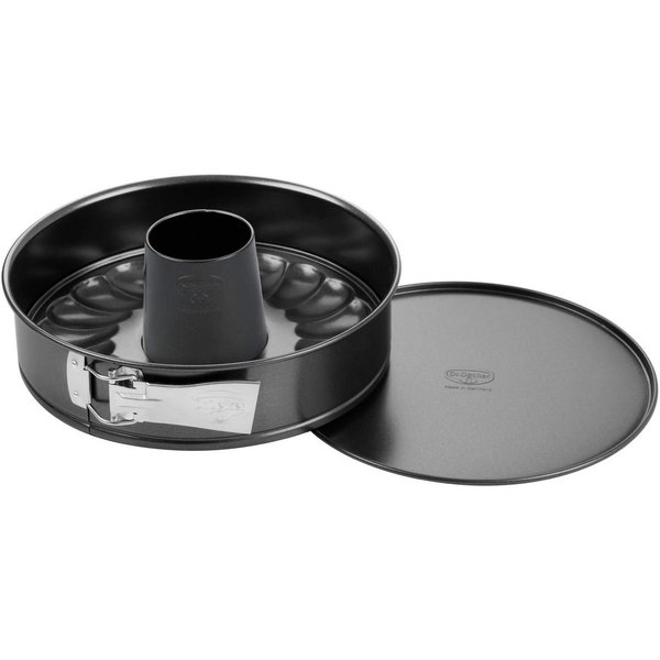 Dr. Oetker Küchenhelfer Springform Back-Freude Classic, mit Flach- und Rohrboden Ø 28 cm, Antihaftbeschichtet, Auslaufsicher, Hitzebeständig