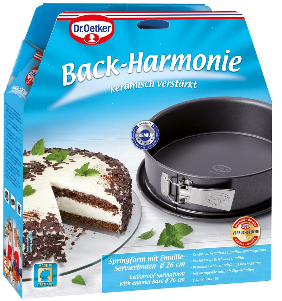 Dr. Oetker Küchenhelfer Springform Back-Harmonie, mit Emaille-Servierboden, Antihaft, schnittfest, auslaufsicher, Made in Germany – Bild 3 von 3