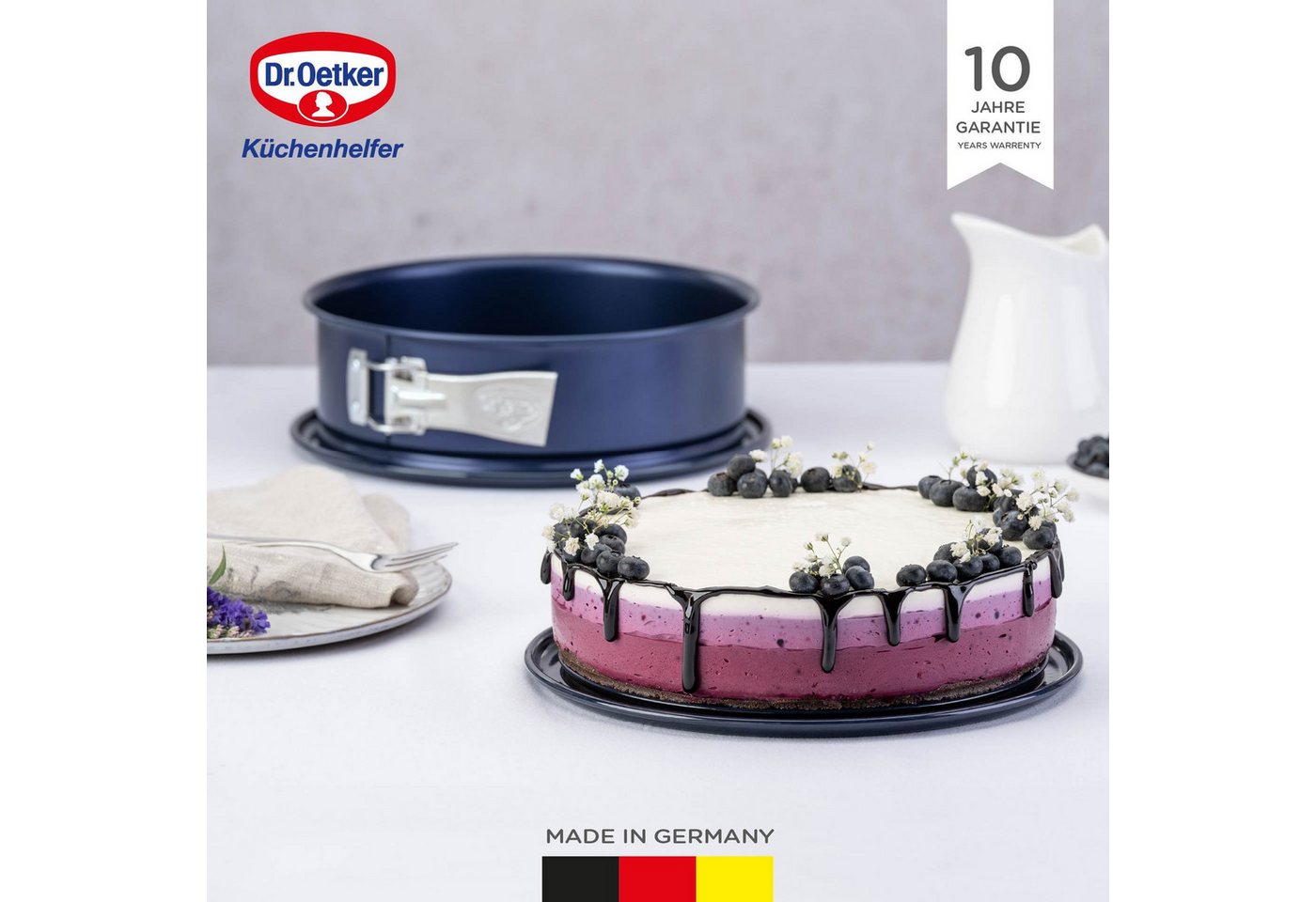 Dr. Oetker Küchenhelfer Springform Springform mit Emaille-Servierboden und Antihaft-Ring – Bild 3 von 5