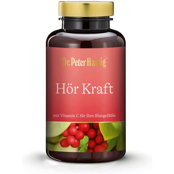 Dr. Peter Hartig Hör Kraft, unterstützt das Gehör, L-Arginin, Vitamin C, vegan Kapseln, 120 Kapseln, 4-Monats-Vorrat, à 71 g