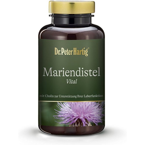Dr. Peter Hartig Mariendistel Vital, unterstützt ihre Leber, Stoffwechsel, Cholin, Kapseln, 120 Kapseln, 60-Tages-Vorrat, à 69 g, Mariendistel Vital Unterstützu