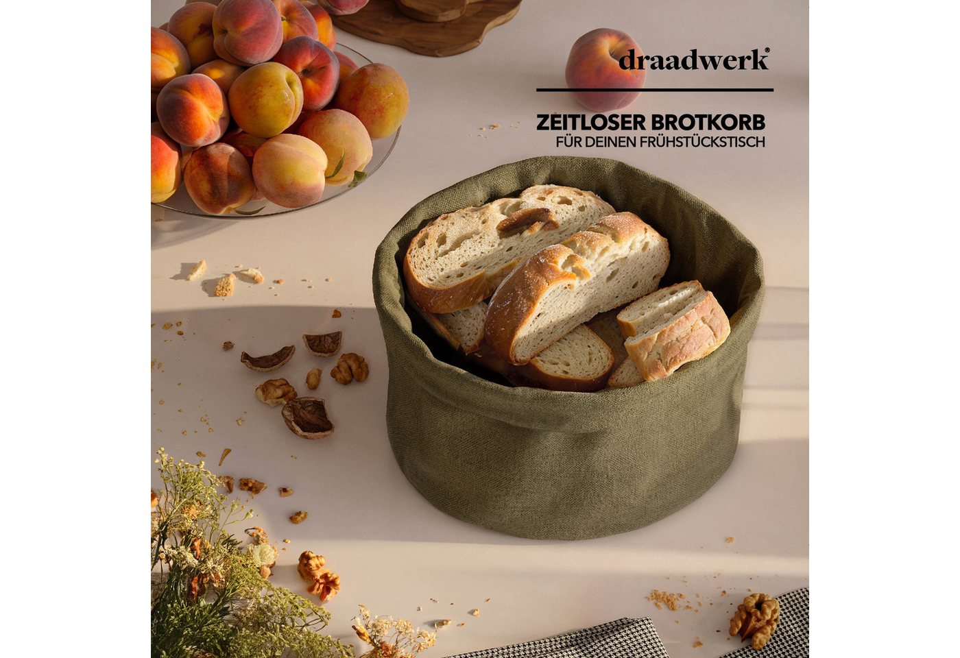 draadwerk® Brotkorb Brotkorb Stoff, Brötchenkorb, Aufbewahrungskorb, Frühstückskorb – Bild 2 von 5