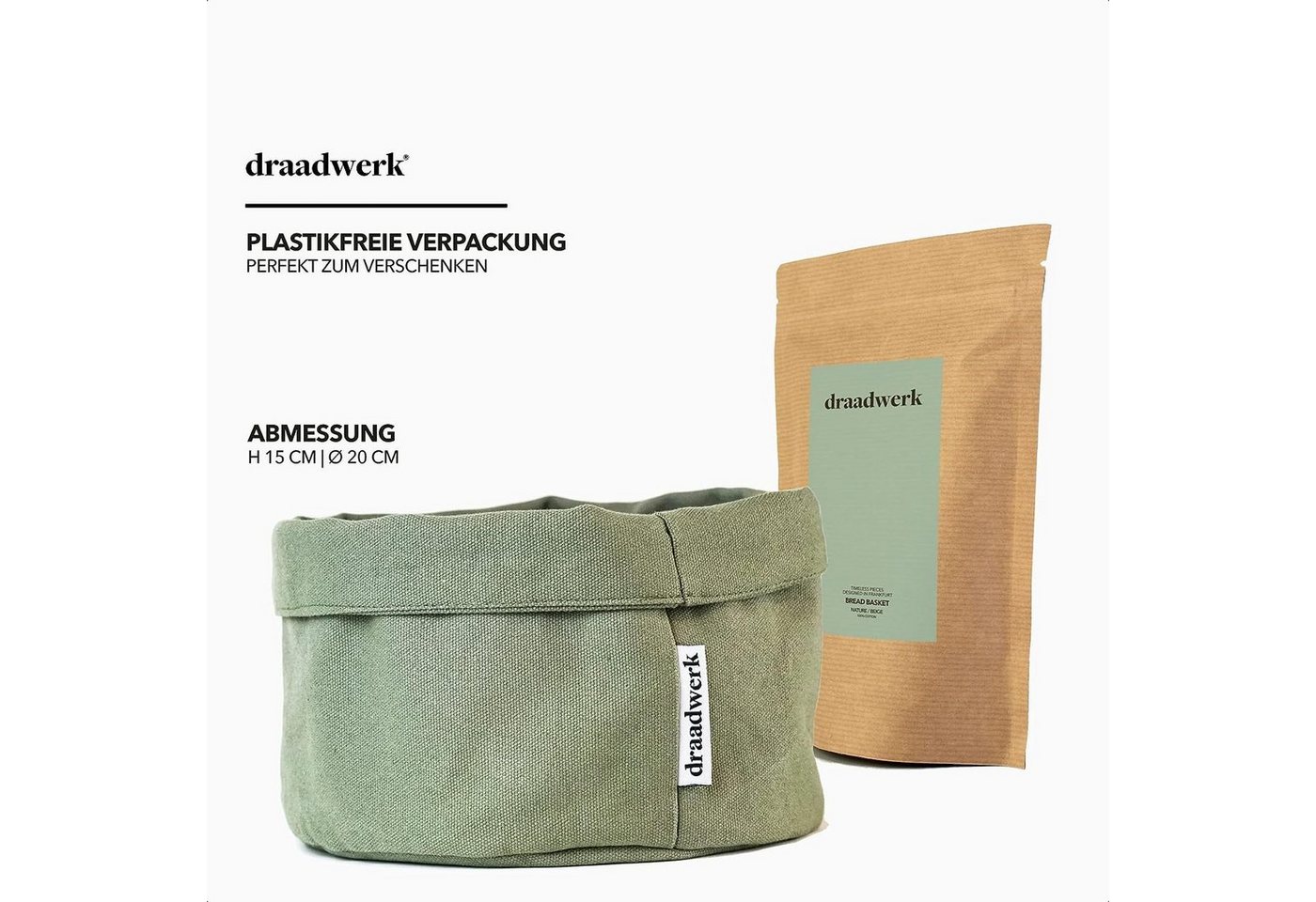 draadwerk® Brotkorb Brotkorb Stoff, Brötchenkorb, Aufbewahrungskorb, Frühstückskorb – Bild 3 von 5