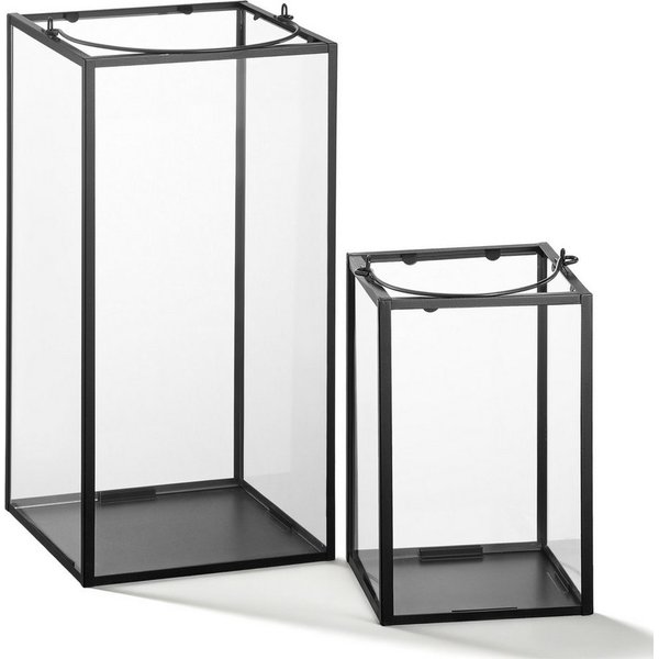 draadwerk® Kerzenlaterne Einfaches Laternen 2er Set Glas/Metall