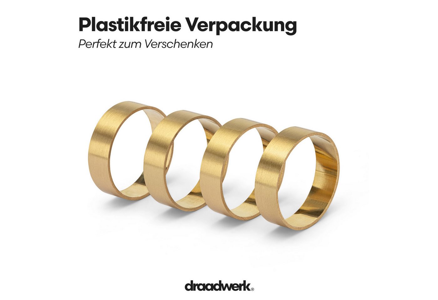 draadwerk® Serviettenring Serviettenringe 4er/8er Set, Aus echtem Messing, (4-tlg) – Bild 4 von 5