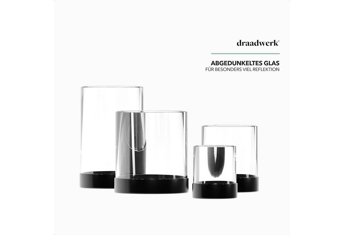 draadwerk® Teelichthalter Kerzenhalter, 4er Set Tischdeko Windlichter, Teelichtgläser (4 St) – Bild 2 von 5