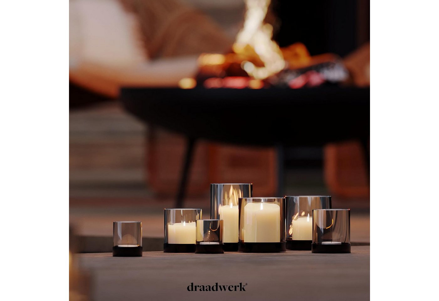 draadwerk® Teelichthalter Kerzenhalter, 4er Set Tischdeko Windlichter, Teelichtgläser (4 St) – Bild 5 von 5