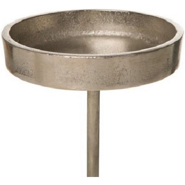 Dragimex Adventsleuchter Kerzenpick, Aluminium Kerzenhalter Kerzenteller 8,5cm Silber