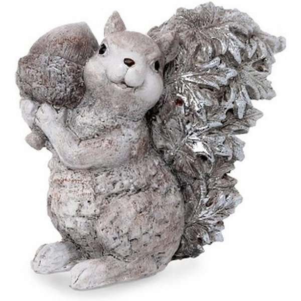 Dragimex Dekofigur Eichhörnchen Dekofigur – Beige Gold Silber – Polyresin – 11 cm