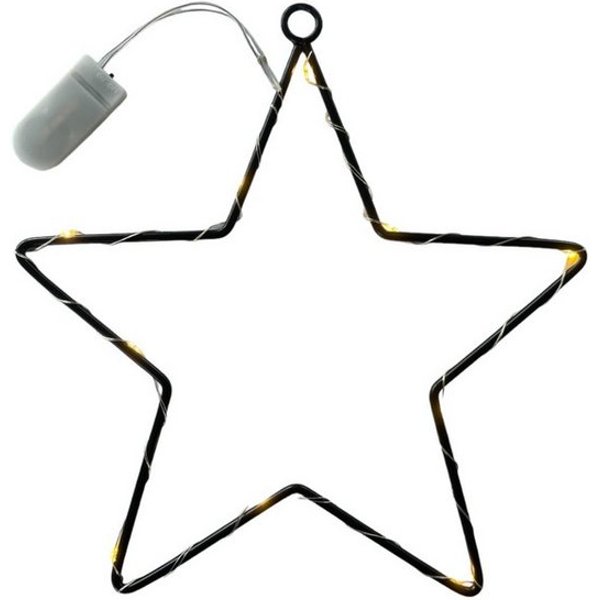 Dragimex Dekoobjekt LED-STERN, Metallstern, Weihnachtsdeko SCHWARZ Ø 25cm
