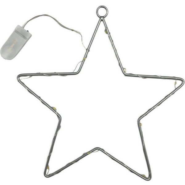 Dragimex Dekoobjekt LED-STERN, Metallstern, Weihnachtsdeko SILBER Ø 25cm