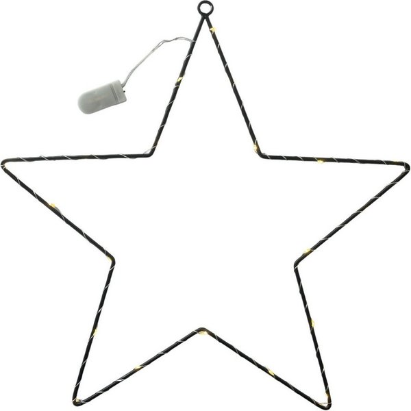 Dragimex Dekoobjekt LED-STERN, Metallstern, Weihnachtsdeko SCHWARZ Ø 45cm