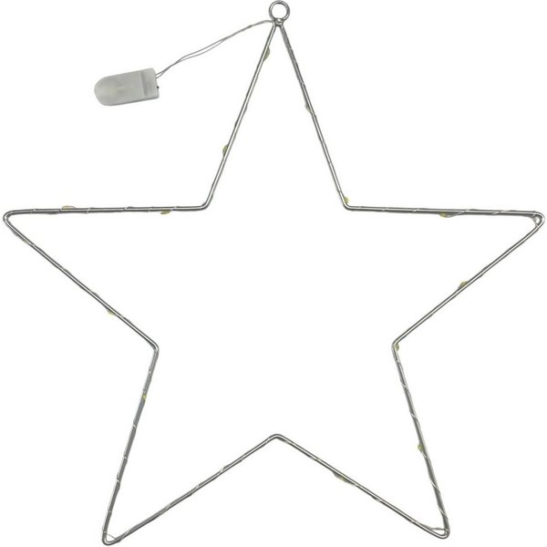 Dragimex Dekoobjekt LED-STERN, Metallstern, Weihnachtsdeko SILBER Ø 45cm