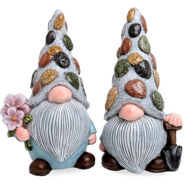 Dragimex Gartenfigur Wichtelfigur Kieseldekor – Wetterfest & frostsicher, Höhe 35 cm, (2 St., 2er-Set)