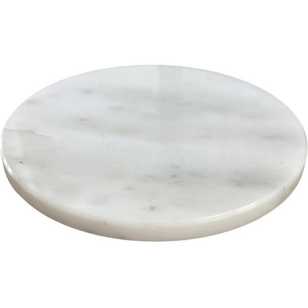 Dragimex Getränkeuntersetzer MARMOR-DEKOPLATTE. RUND. 15cm. WEISS
