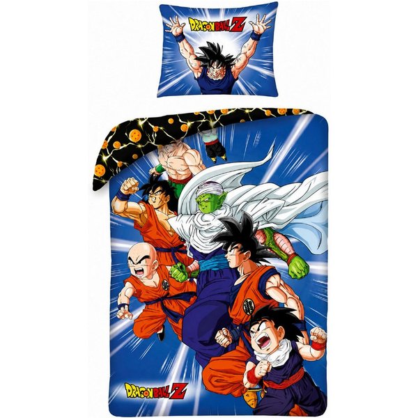 Dragon Ball Bettwäsche Set aus Baumwolle Deckenbezug 140 × 200 cm mit 70 × 90 cm Kissenbezug, Baumwolle, 2 teilig