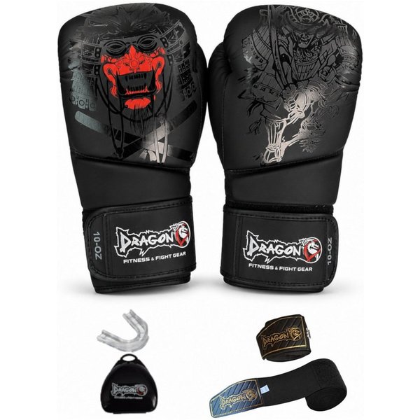 DragonDo Boxhandschuhe Yakuza Boxhandschuhe Set inkl. Bandagen & Mundschutz