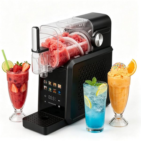 Draixcor Slush-Eismaschine 8-in-1 Slushmaker, Ohne Eis Benötigt, Selbstreinigung, Eismaschine, 1,8 l, 200 W, 10 Konsistenzstufen für Slush, Milchshake, Frappé, 