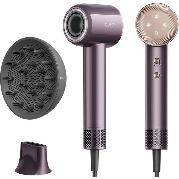 Dreame Haartrockner Glory Combo Purple, 1600 W, Hitzeschutz, Diffusor, Ionen