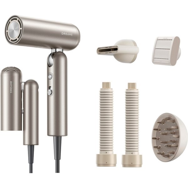 Dreame Haartrockner Pocket Pro, 1300 W, Hitzeschutz, Diffusor, Anti-Frizz, Lockenaufsätze