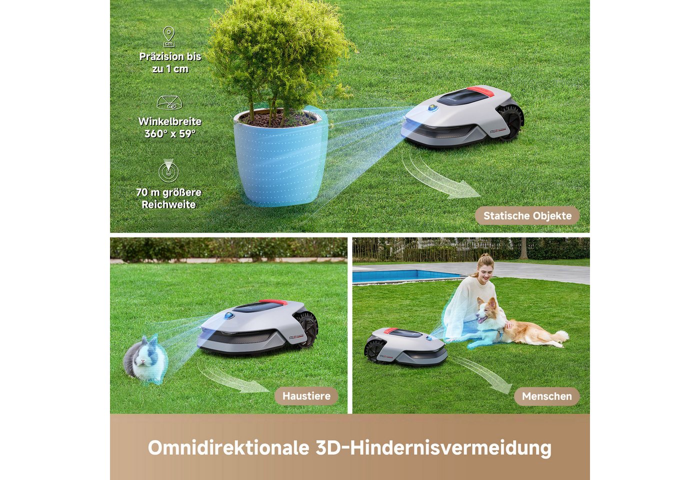 Dreame Rasenmähroboter Mower A1 Pro, bis 2000 m² Rasenfläche, (Set), präzise Navigation, U-förmige Mähstrategie, duales Kartenmanagement – Bild 4 von 5