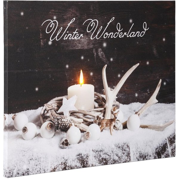 Dreams LED-Bild Winter Wonderland, Weihnachtsdeko, batteriebetrieben