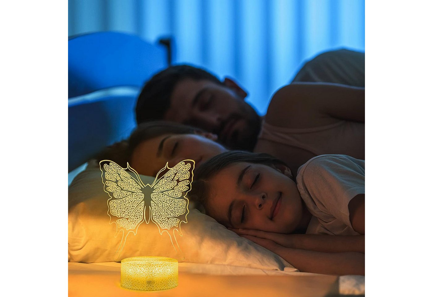 Dreamy Cubby Nachtlicht, 3D-Illusion, 16 Farben, Touch- Fernbedienung, USB- Batteriebetrieb. – Bild 4 von 5
