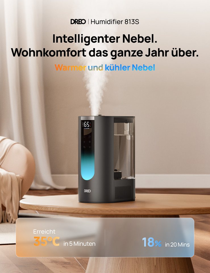 Dreo Luftbefeuchter Humidifier 813S, 6 l Wassertank – Bild 4 von 5