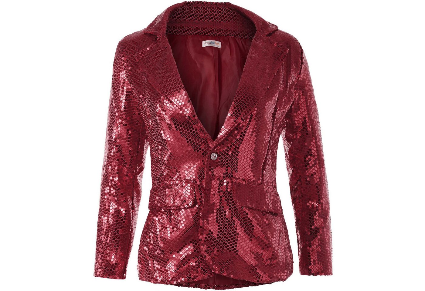dressforfun Blouson Kurzjacke, Für viele Outfits und Anlässe, Ziertaschen an den Seiten (Bundjacke, Konfektionsgröße L in bordeaux) Damen-Jackett mit glitzernde – Bild 2 von 5